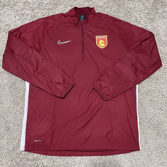 Hebei FC Jacket Mens Large Red Nike Shield Football Soccer Chinese Super League - Picture 1 of 12
